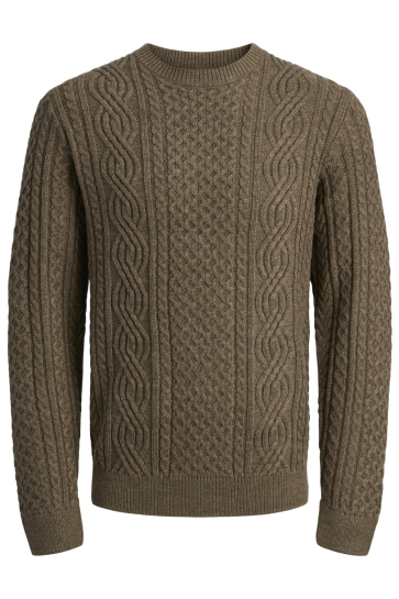 Jack & Jones Trui JPRBLUSEAN KNIT CABLE CREW NECK SN 12283486 MALT BALL/MELANGE
