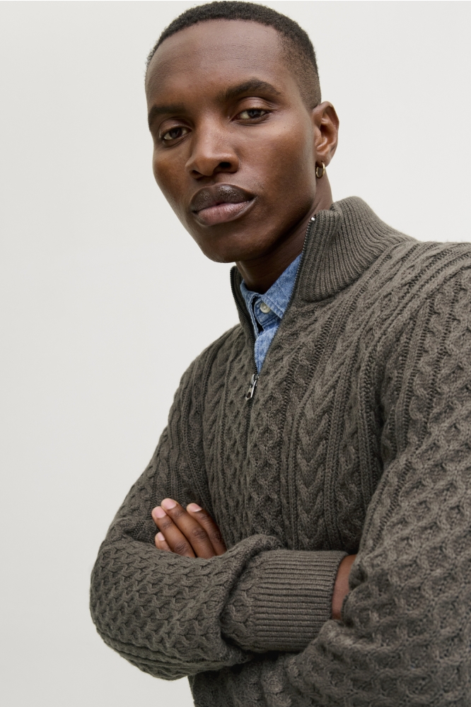 Jack & Jones groene heren trui | Close up