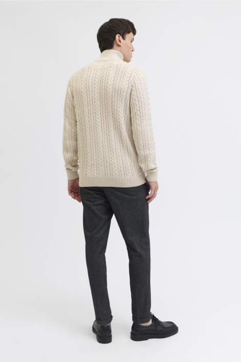 Jack & Jones beige heren trui | Model achteraanzicht