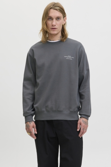 Jack & Jones Trui JPRBLACHAD BRANDING SWEAT CREW NECK 12261386 VOLCANIC ASH