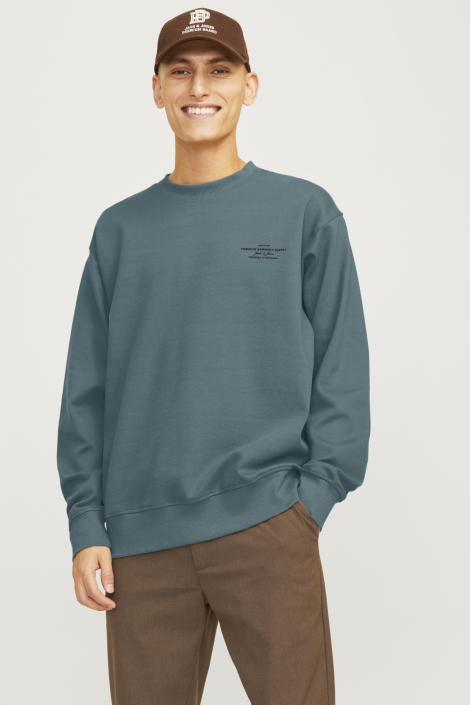 Jack & Jones blauwe heren sweater | Model vooraanzicht
