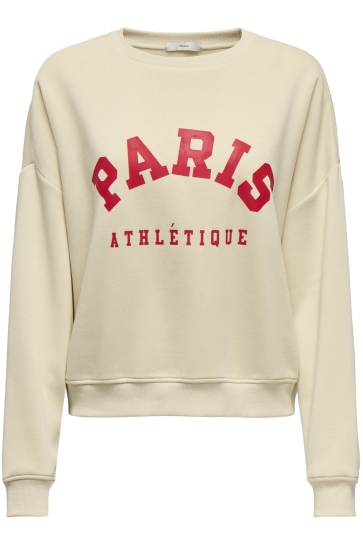 Only Trui ONLSWEAT LIFE L/S CREW O SIZE STATE 15254183 BIRCH/PARIS ATHL