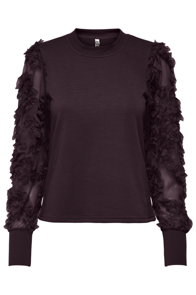 Jacqueline de Yong bordeaux dames sweater | Vooraanzicht
