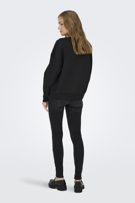 Jacqueline de Yong zwarte dames sweater | Model achteraanzicht