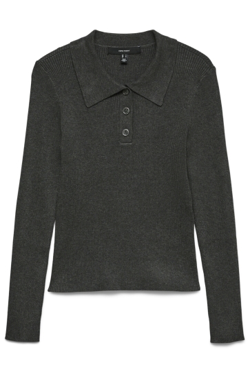 Vero Moda Trui VMSILJERIB LS POLONECK PULLOVER NOO 10336674 Dark Grey Melange