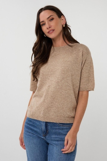 EsQualo SWEATER S SLVE WOOL F25 02522 760 taupe