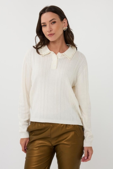 EsQualo Trui SWEATER OVERSIZED WOOL CASHMERE F25 27512 120 off white