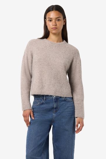 Noisy may Trui NMDOLLY L/S O-NECK KNIT FWD NOOS 27034805 Silver Mink