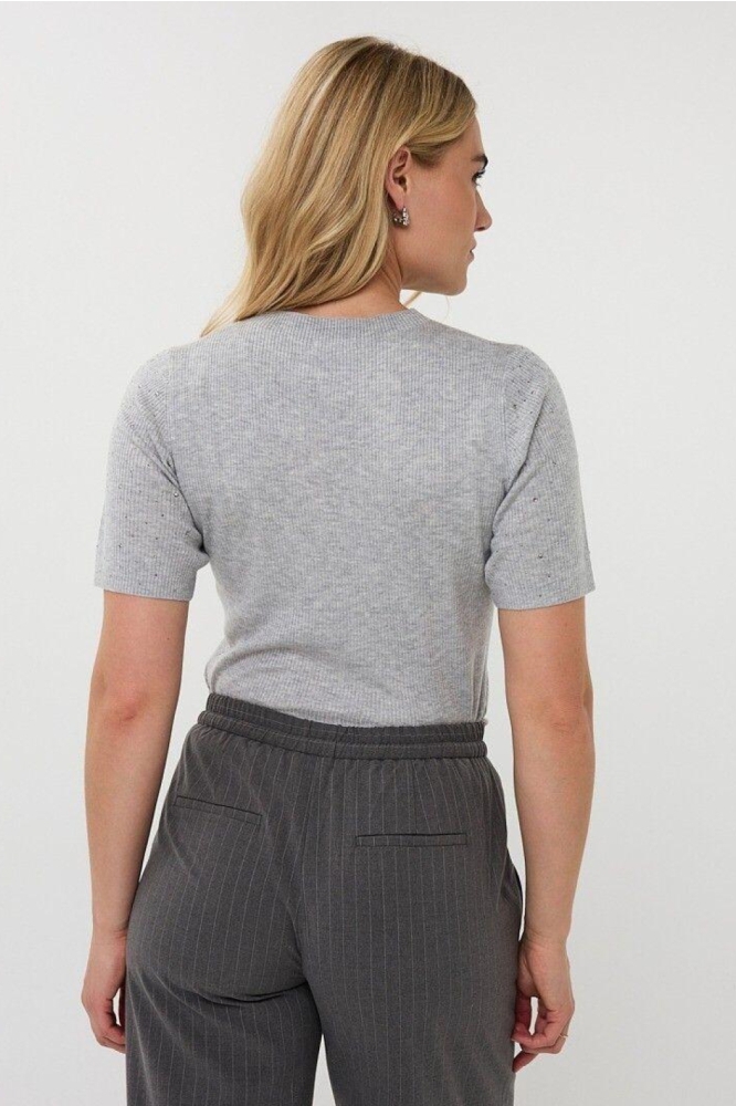 EsQualo grijze dames t-shirt | Model achteraanzicht