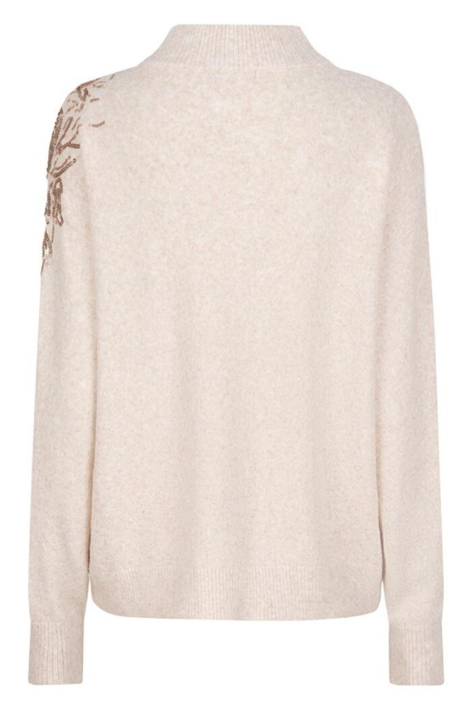 EsQualo beige dames trui | Achteraanzicht