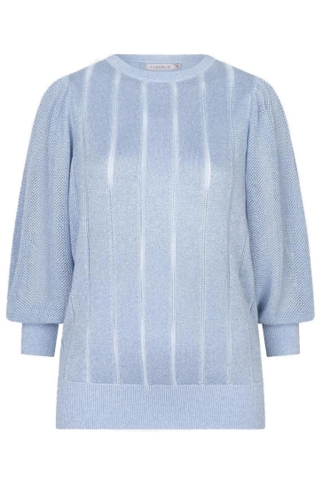 EsQualo Trui SWEATER SHORT PUFFSLEEVES LUREX F25 31503 600 blue