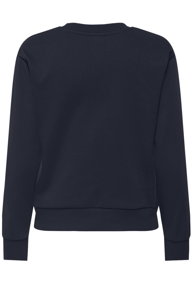 Jacqueline de Yong blauwe dames sweater | Achteraanzicht