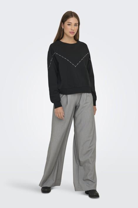 Jacqueline de Yong zwarte dames sweater | Model