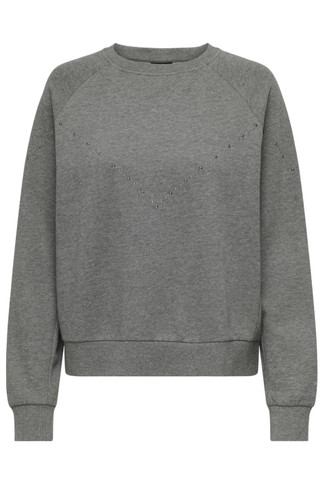 Jacqueline de Yong grijze dames sweater | Vooraanzicht