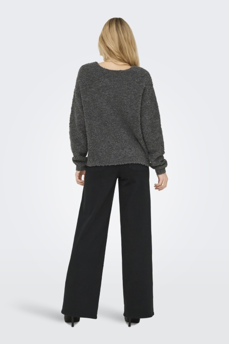 Jacqueline de Yong grijze dames trui | Model