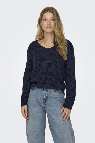 Jacqueline de Yong Trui JDYELLEN L/S V-NECK PULLOVER KNT 15308897 Total Eclipse