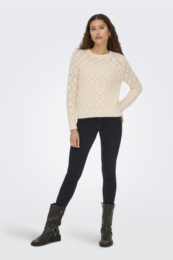 Jacqueline de Yong beige dames trui | Model