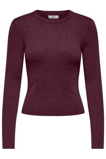 Jacqueline de Yong Trui JDYPLUM LUREX L/S O-NECK PULLOVER K 15330569 MAROON BANNER/W. DTM LUREX