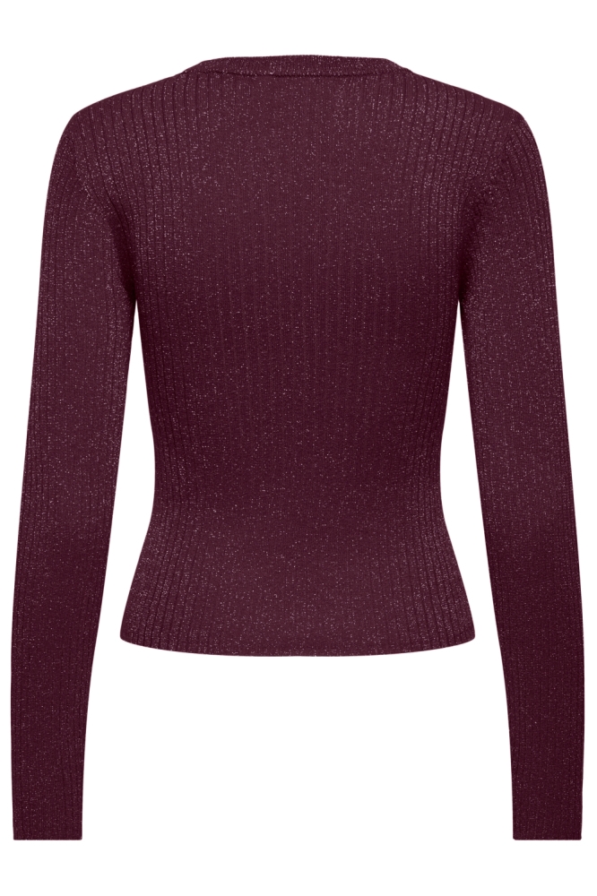 Jacqueline de Yong bordeaux dames trui | Achteraanzicht
