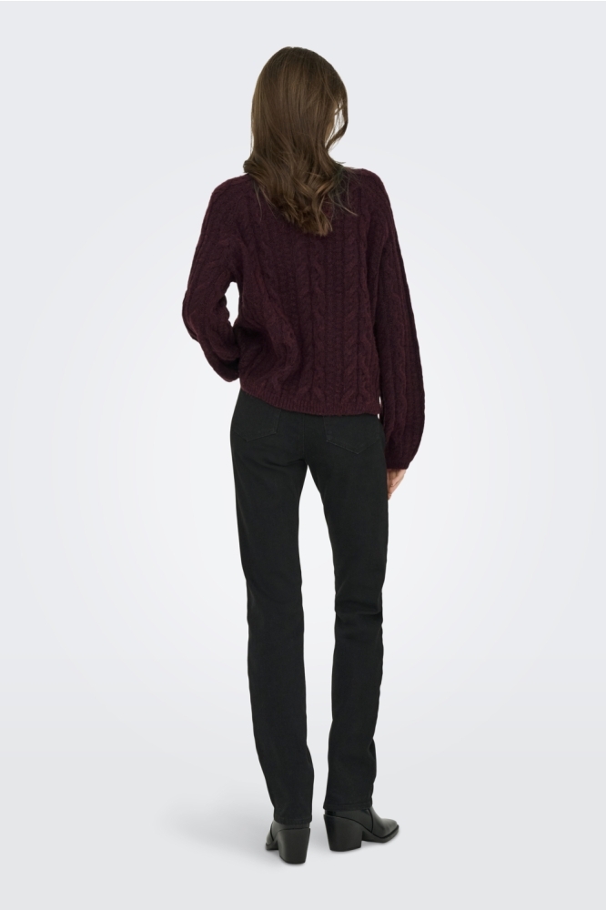 Jacqueline de Yong bordeaux dames trui | Model