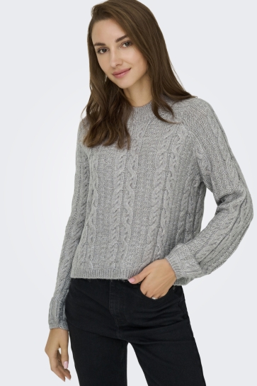 Jacqueline de Yong JDYSILJA L/S HN CABLE PULLOVER KNT 15321106 DECEMBER SKY/MELANGE