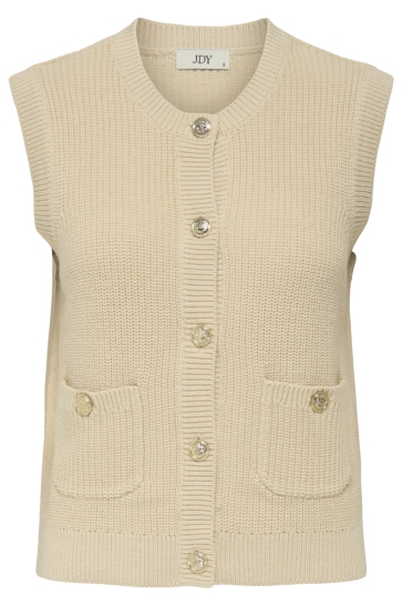 Jacqueline de Yong Vest JDYSTELLA S/L O-NECK VEST KNT 15355493 WHITECAP GRAY