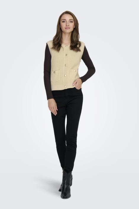 Jacqueline de Yong beige dames gilet | Model