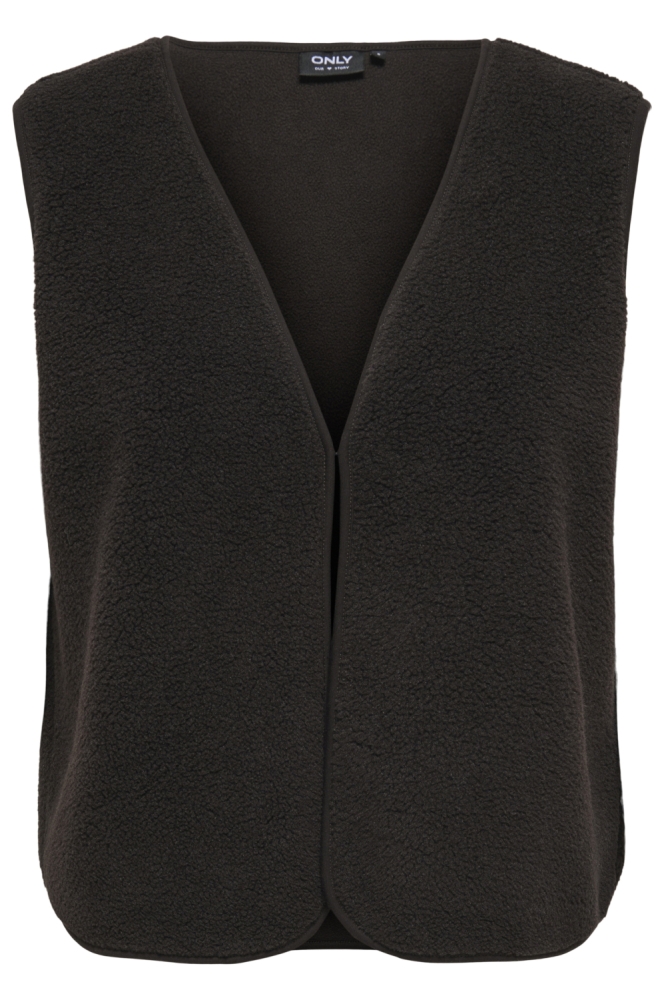 Only bruine dames gilet | Vooraanzicht