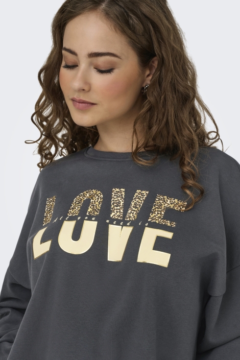 Only grijze dames sweater | Close up