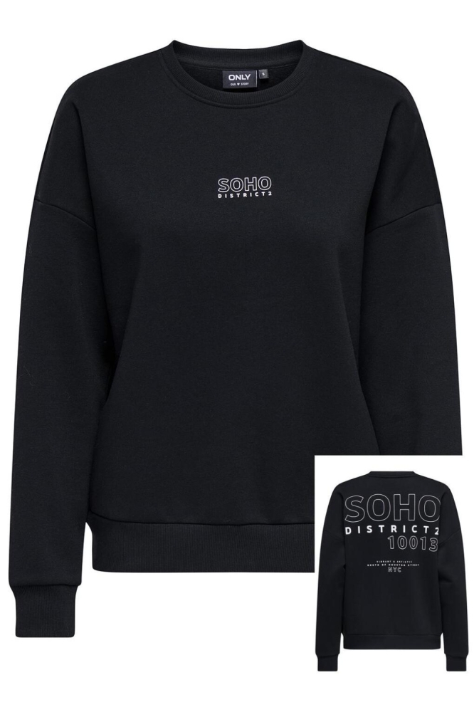 Only zwarte dames sweater | Vooraanzicht