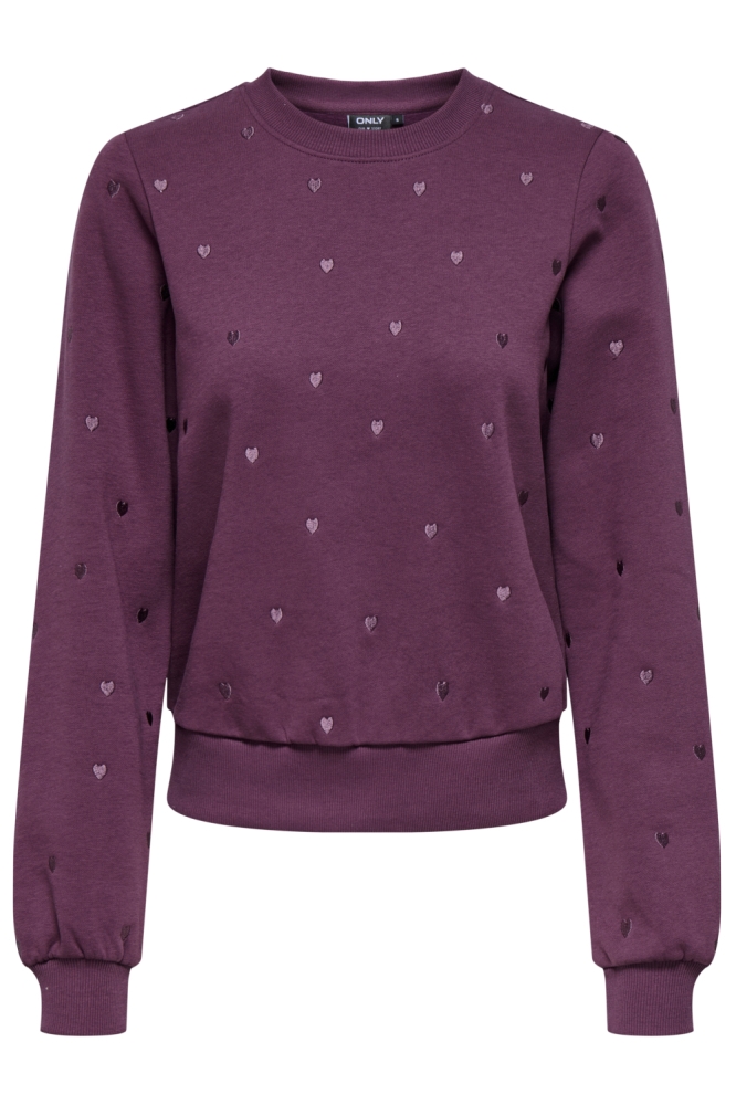 Only bordeaux dames sweater | Vooraanzicht