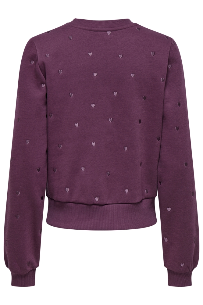 Only bordeaux dames sweater | Achteraanzicht