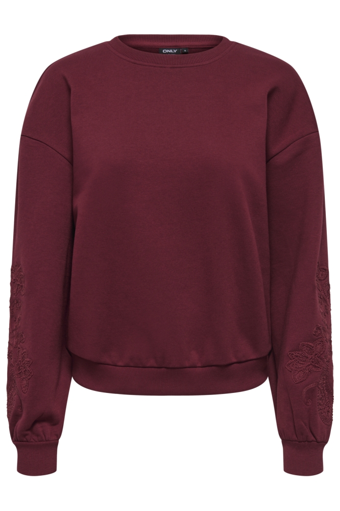 Only bordeaux dames sweater | Vooraanzicht