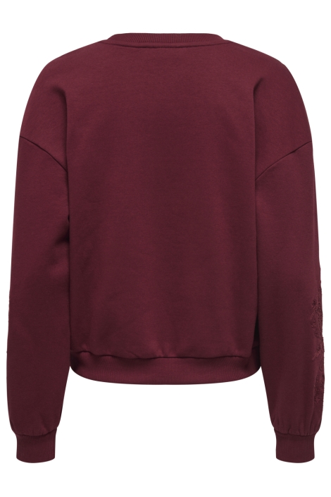 Only bordeaux dames sweater | Achteraanzicht