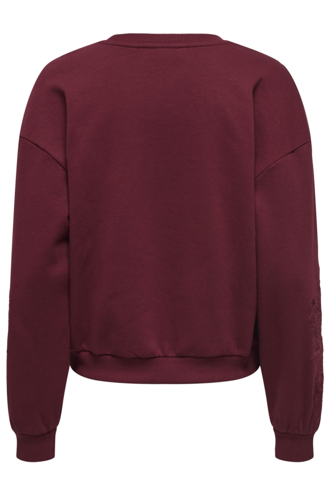 Only bordeaux dames sweater | Achteraanzicht