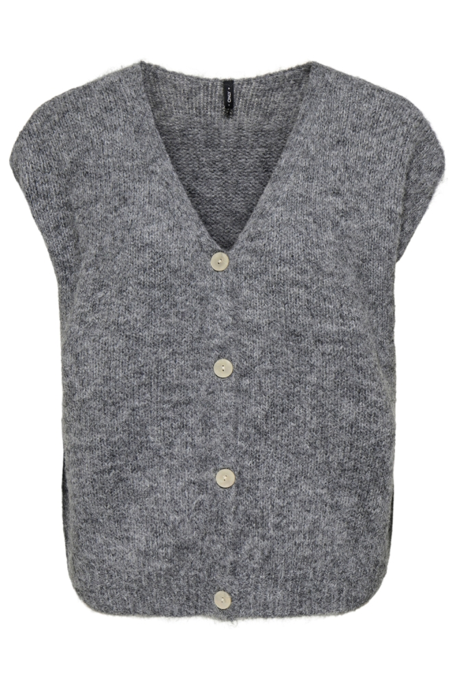 Only grijze dames gilet | Vooraanzicht