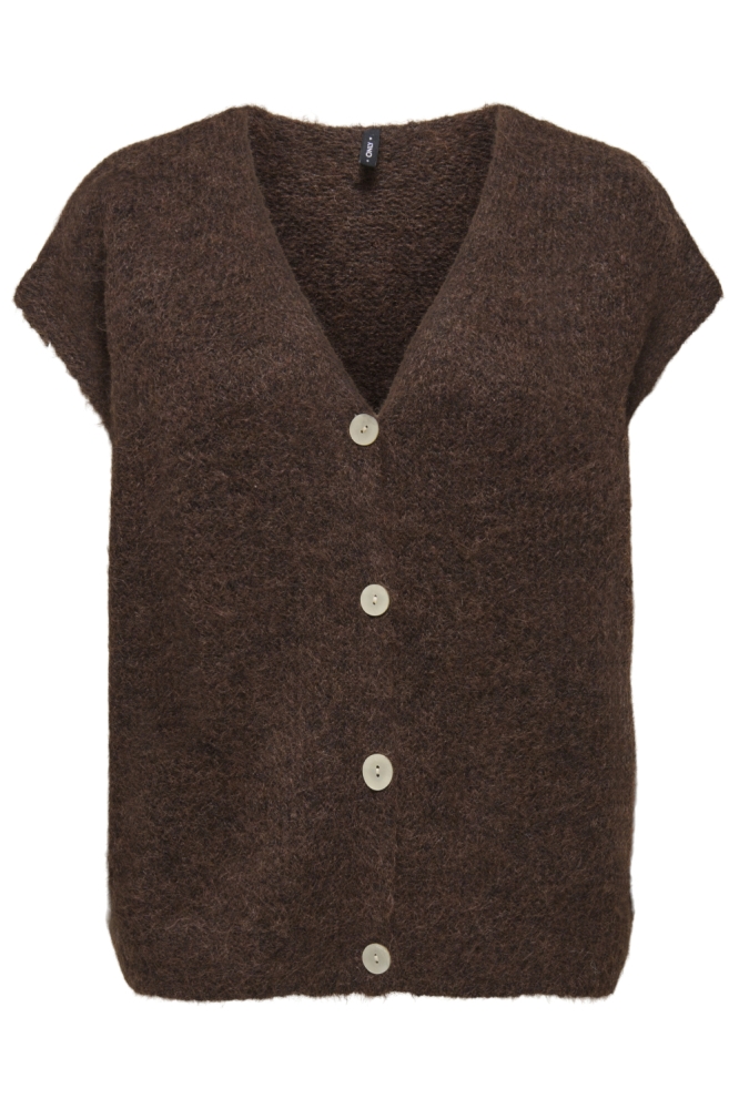 Only bruine dames gilet | Vooraanzicht