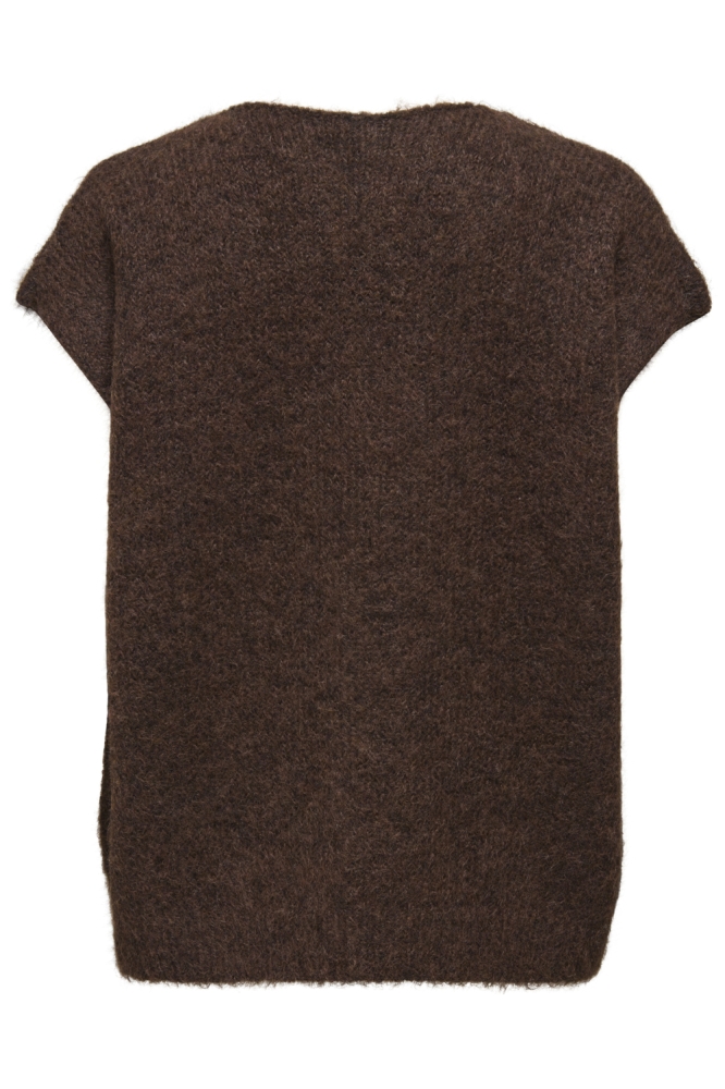 Only bruine dames gilet | Achteraanzicht