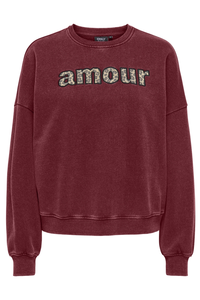 Only bordeaux dames sweater | Vooraanzicht