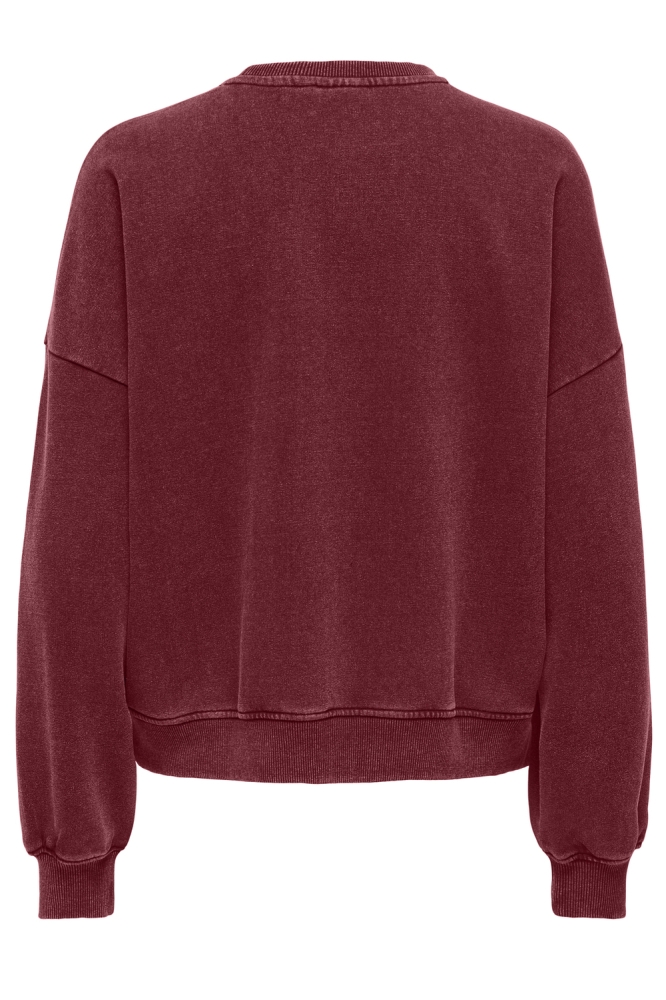 Only bordeaux dames sweater | Achteraanzicht