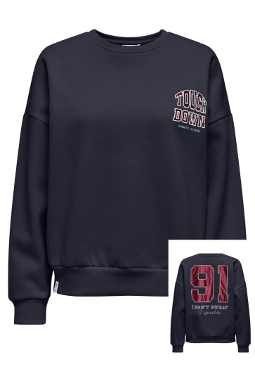 Only Trui ONLRILLO L/S BOXY O-NECK CS SWT 15364745 Night Sky/Touchdown