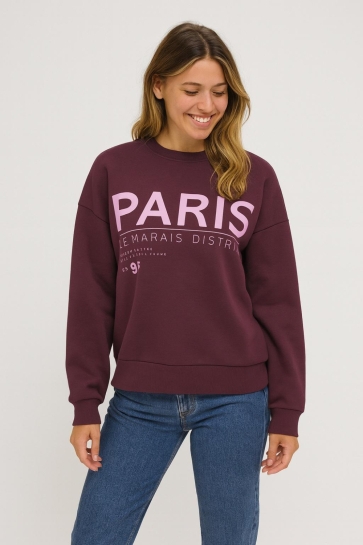 Only ONLZENJA BOXY L/S BOX SWT 15275525 MAUVE WINE/PARIS