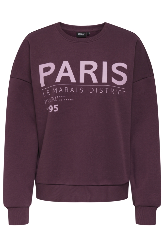 Only bordeaux dames sweater | Vooraanzicht