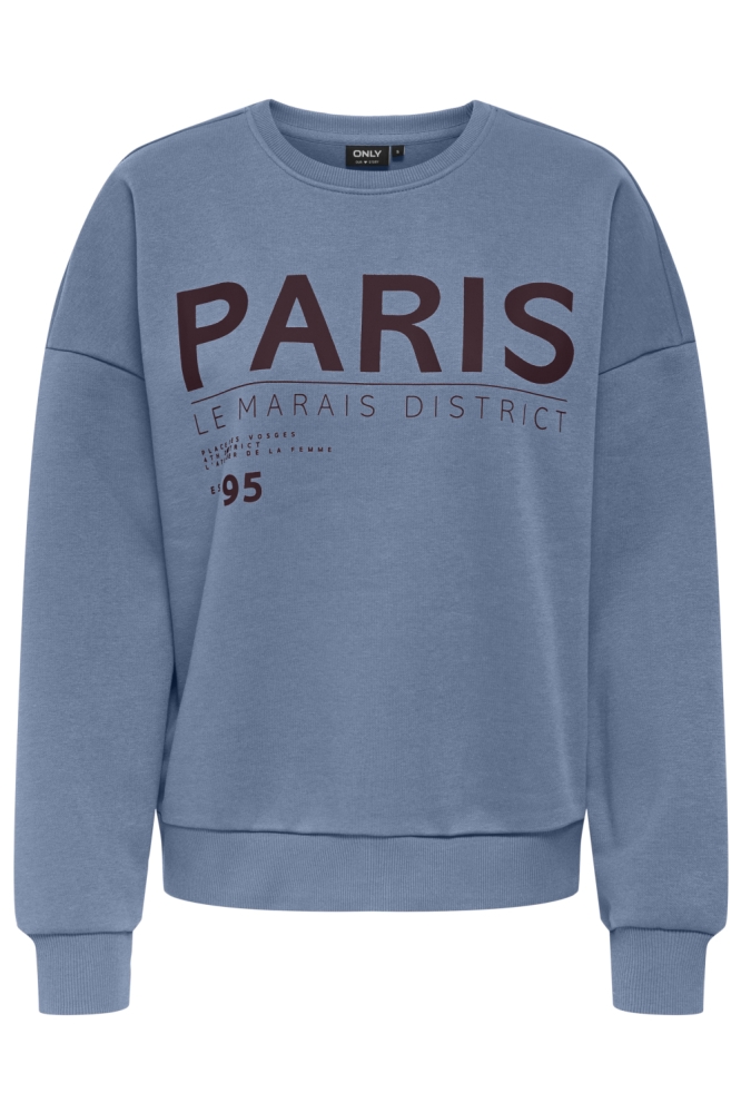 Only blauwe dames sweater | Vooraanzicht