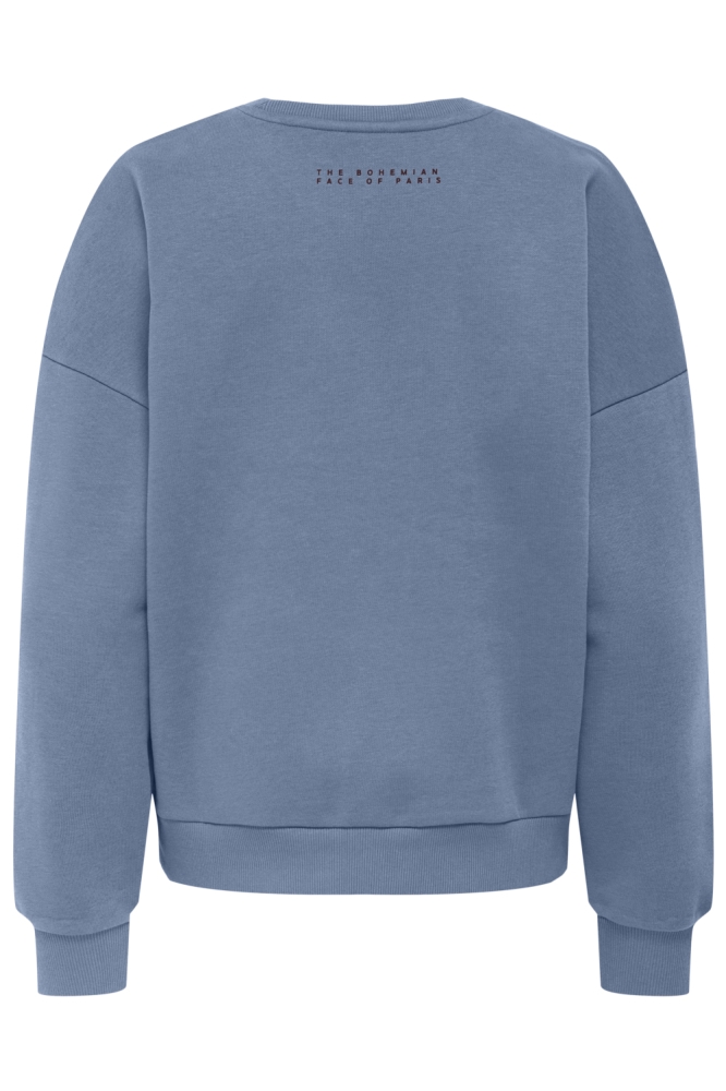 Only blauwe dames sweater | Achteraanzicht