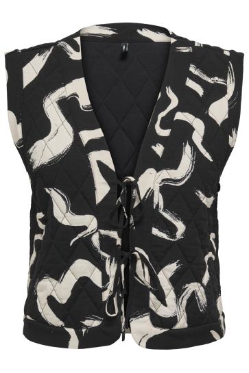 Only Vest ONLNOVELLA QUILT S/L TIE VEST WVN 15357634 BLACK/YOKO
