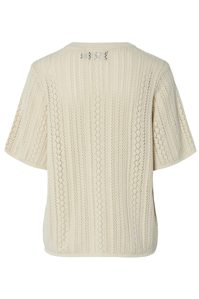Pieces beige dames trui | Achteraanzicht