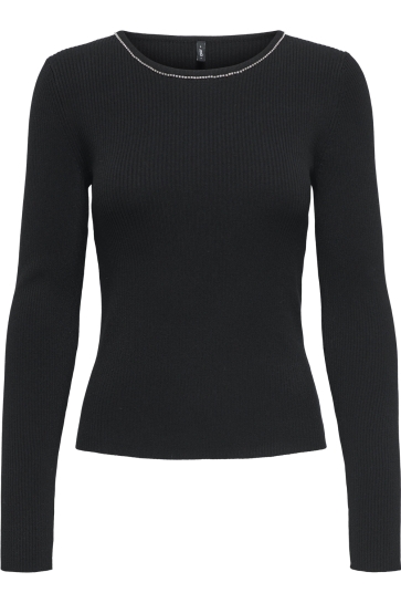 Only ONLEMMA LS BLING O-NECK KNT 15361913 BLACK/SILVER BLI