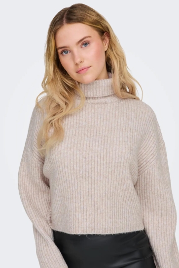 Only Trui ONLMELANIE L/S ROLLNECK PULLOVER KN 15321177 OATMEAL/MELANGE