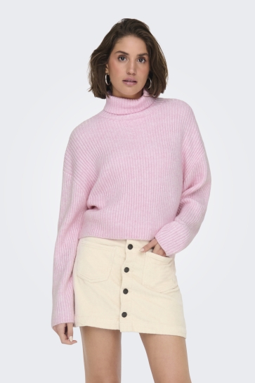 Only Trui ONLMELANIE L/S ROLLNECK PULLOVER KN 15321177 PINK LADY
